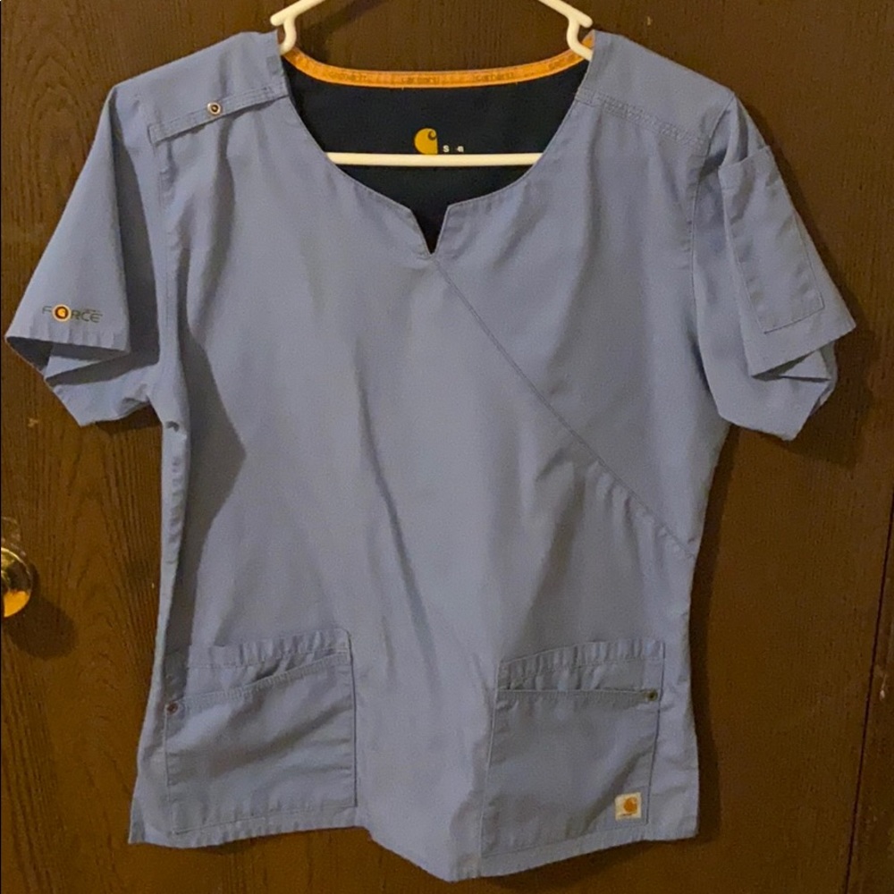 Light blue Carhartt scrub top size small